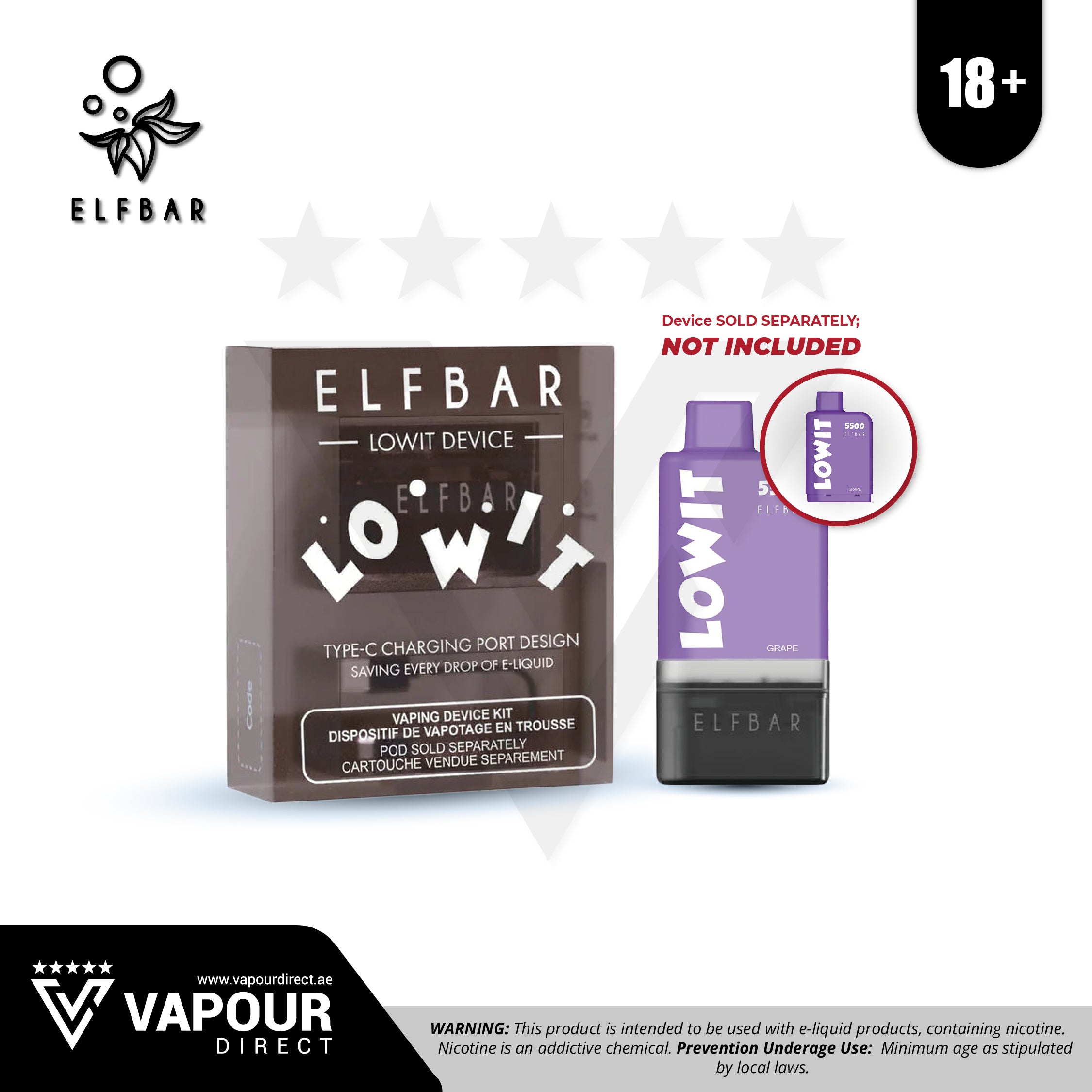 ELFBAR LOWIT Starter Kit, Black