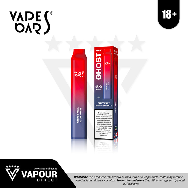 Vapes Bars Ghost Max 20mg 3000 Puffs - Blueberry Pomegranate