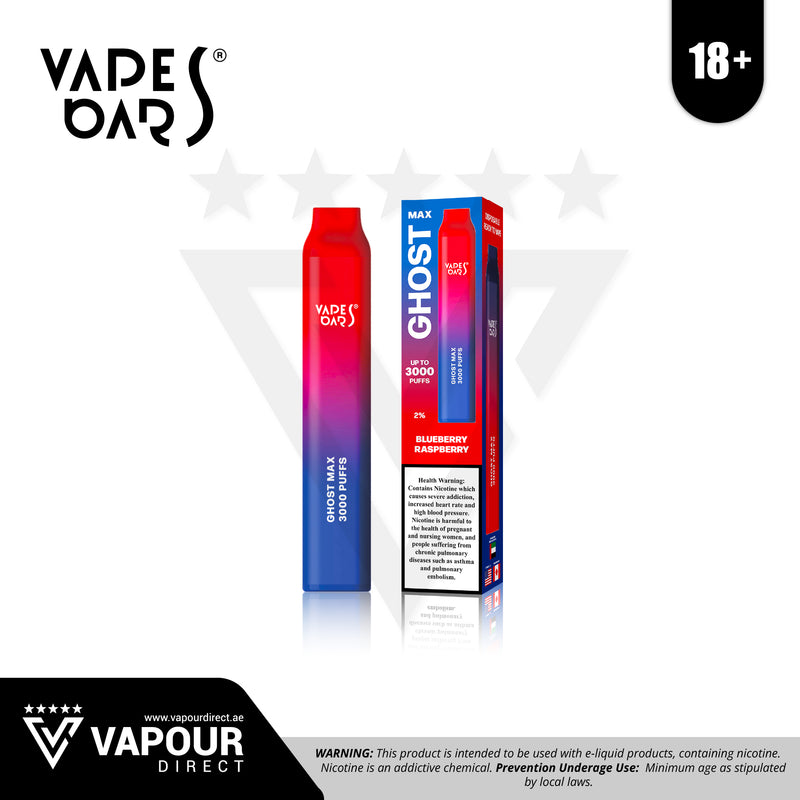 Vapes Bars Ghost Max 50mg 3000 Puffs - Blueberry Raspberry