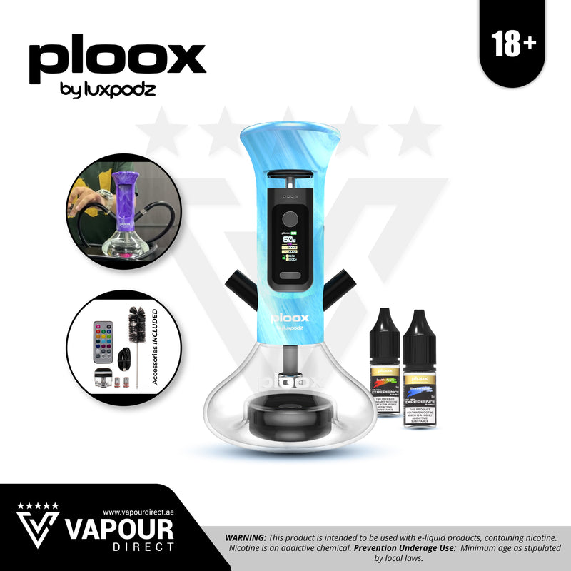 Ploox Electronic Shisha Kit by Luxpodz - Resin Sky Blue