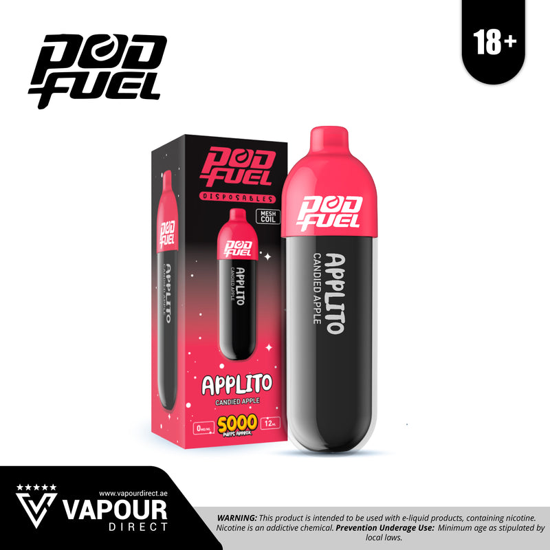 Pod Fuel Disposables 5000 Puffs 0mg - Applito (Candied Apple)