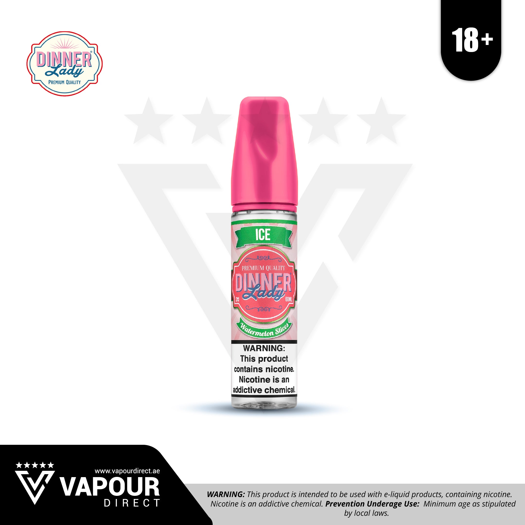 Dinner Lady Ice Range - Watermelon Slices Ice 3mg 60ml  Vapour Direct UAE