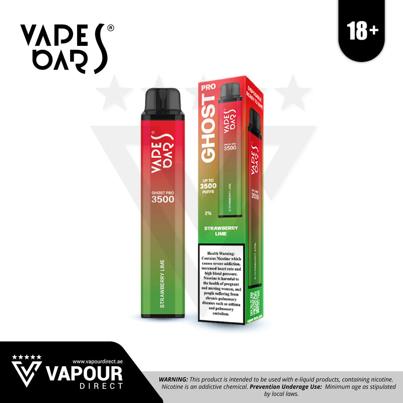 Vapes Bars Ghost Pro 3500 Puffs - Strawberry Lime 20mg