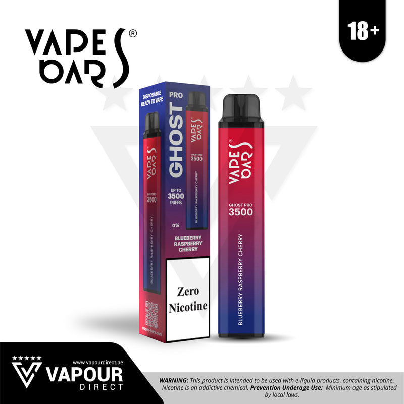 Vapes Bars Ghost Pro 3500 Puffs - Blueberry Raspberry Cherry 0mg