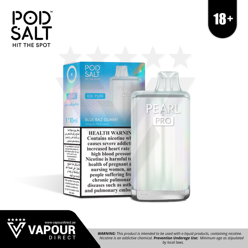 Pod Salt Pearl Pro Blue Razz Gummy 20mg 10000 Puffs