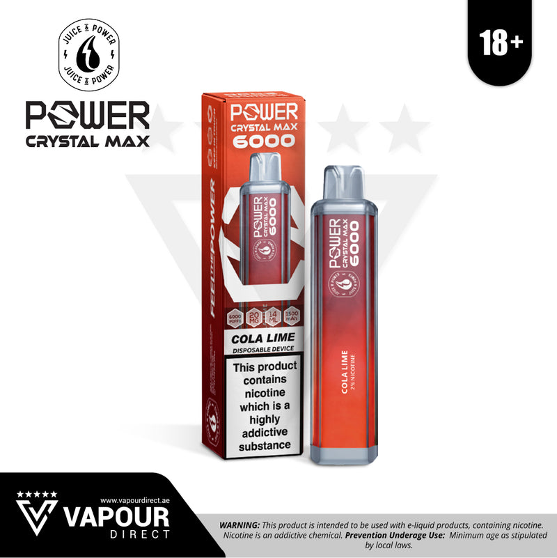 Juice N Power Power Crystal Max 6000 Puffs 20mg Cola Lime