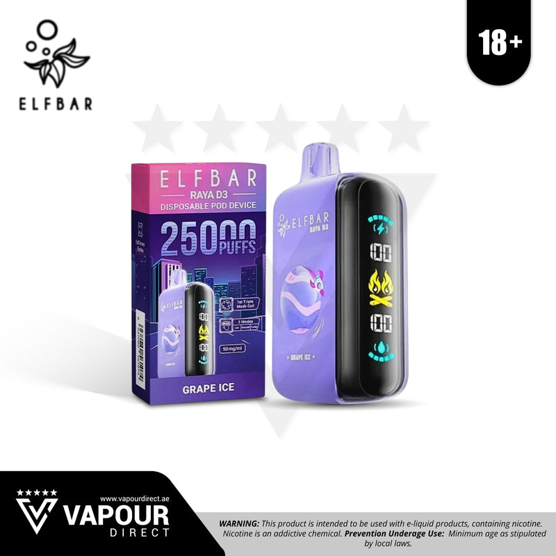 Elf Bar D3 Grape Ice 50mg 25,000 Puff