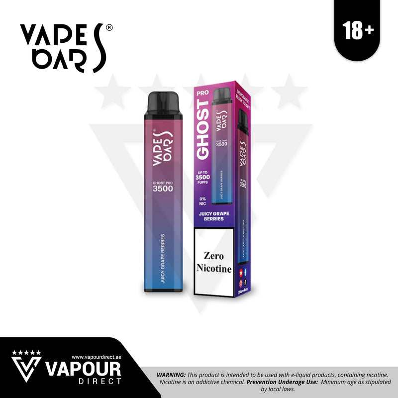 Vapes Bars Ghost Pro 3500 Puffs - Juicy Grape Berries 0mg