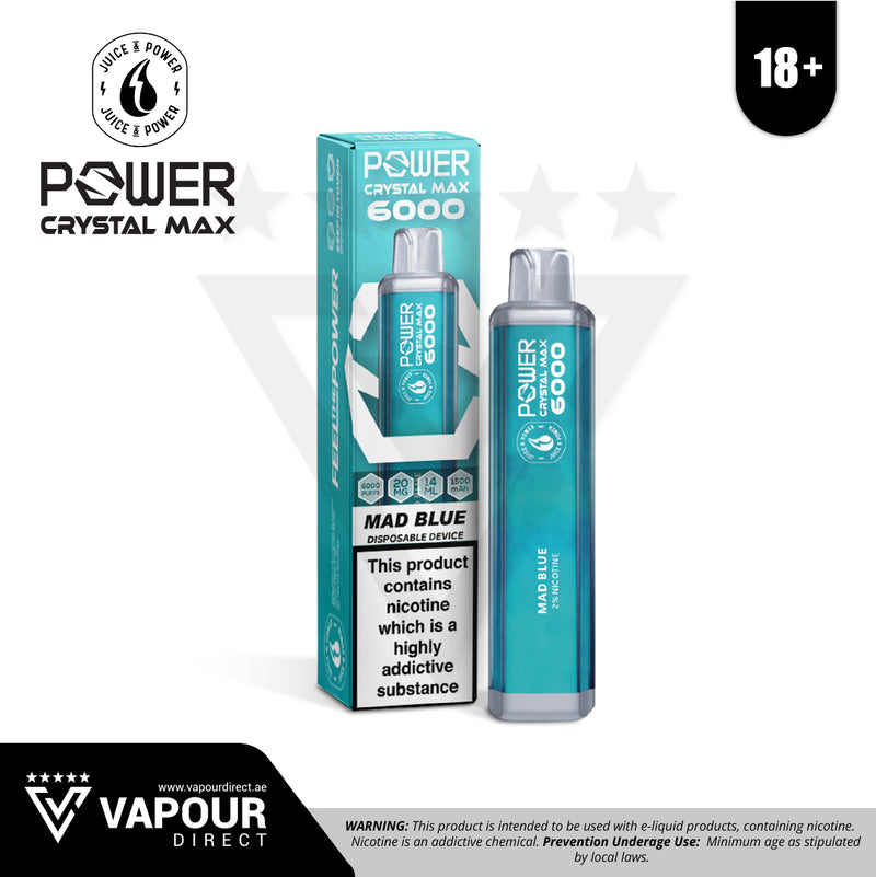 Juice N Power Power Crystal Max 6000 Puffs 20mg Mad Blue