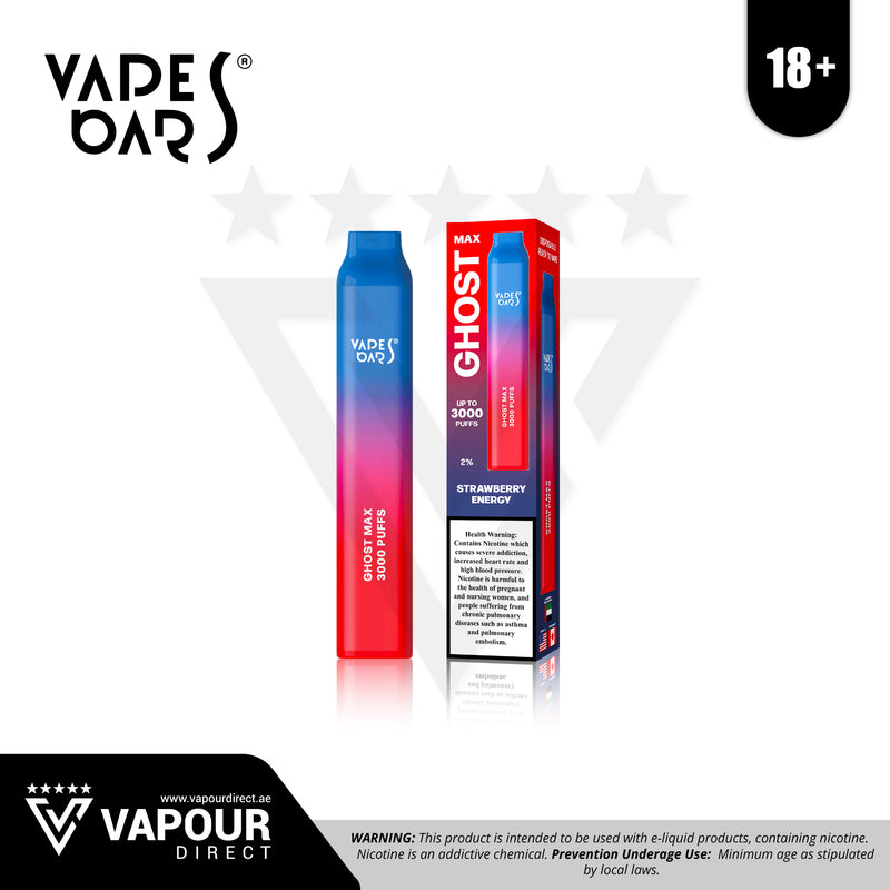 Vapes Bars Ghost Max 20mg 3000 Puffs - Strawberry Energy