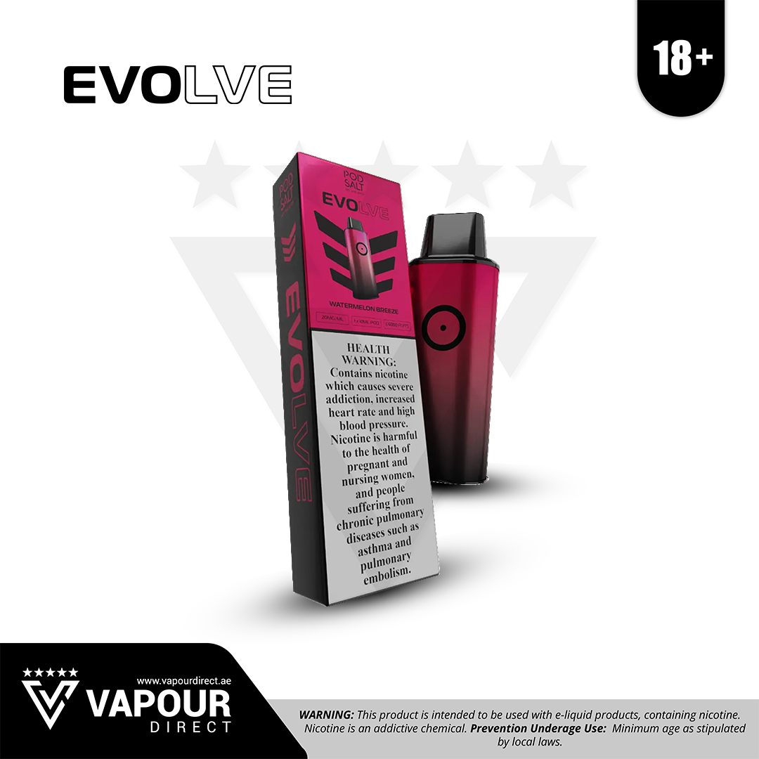 Pod Salt Evolve Watermelon Breeze 20mg 6000 Puffs Vapour Direct UAE Pod Salt Evolve Watermelon Breeze 20mg 6000 Puffs Vapour Direct UAE