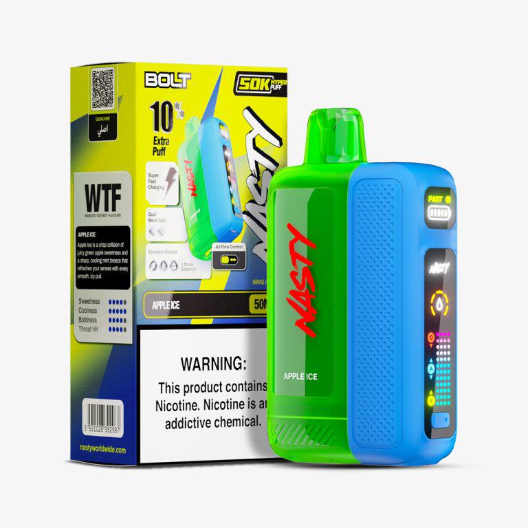 Nasty Bolt Apple Ice 50000 Puffs 50mg