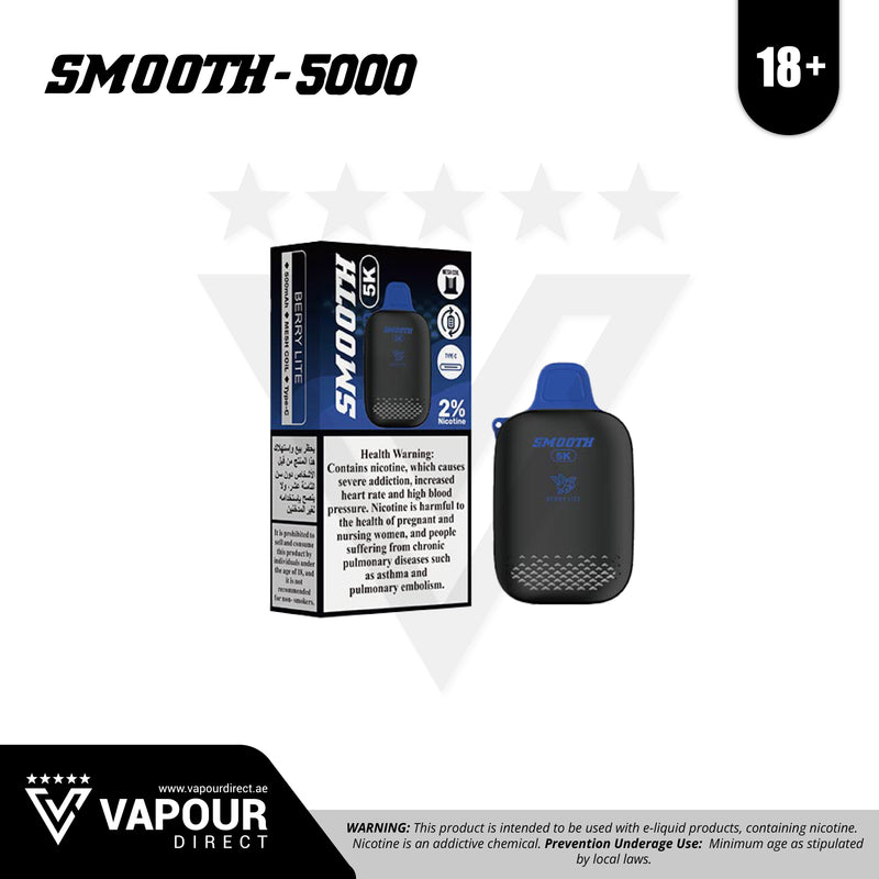 Smooth Disposables 20mg 5000 Puffs - Berry Lite