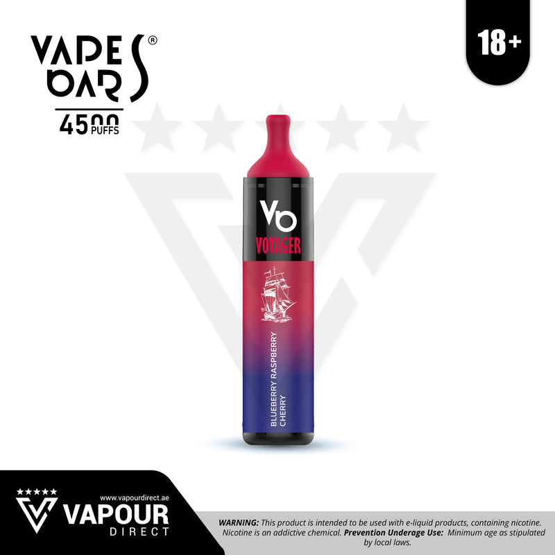 Vapes Bars Voyager Blueberry Raspberry Cherry 50mg 4500 Puffs