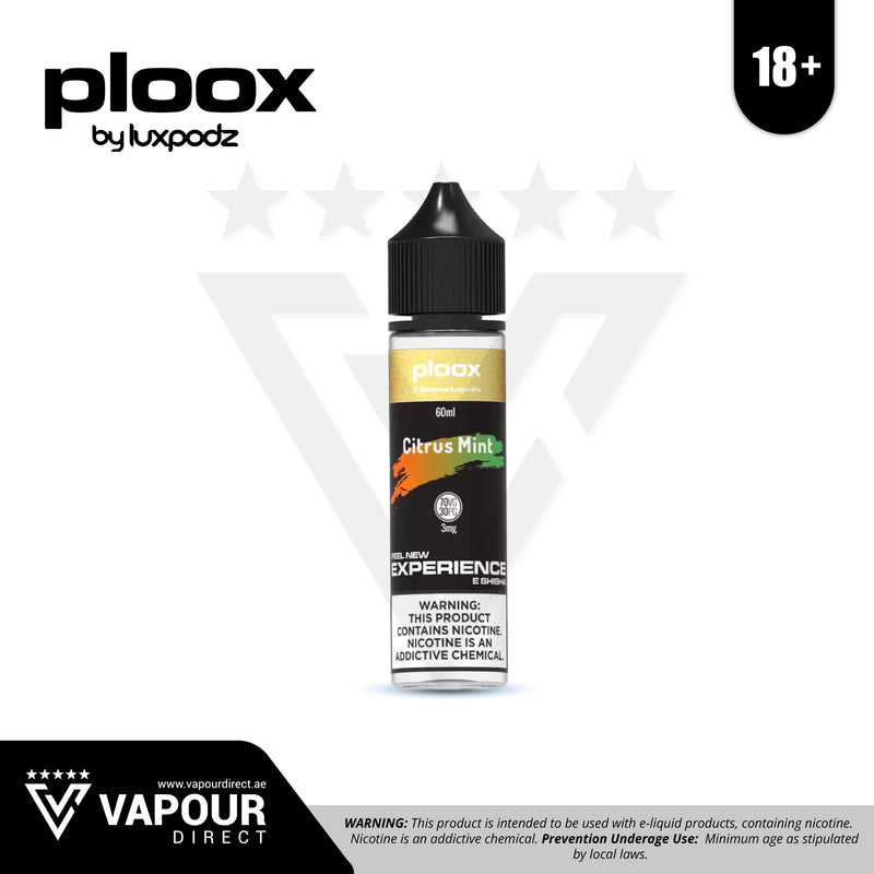 E Shisha Liquids by Ploox - Citrus Mint 3mg 60ml