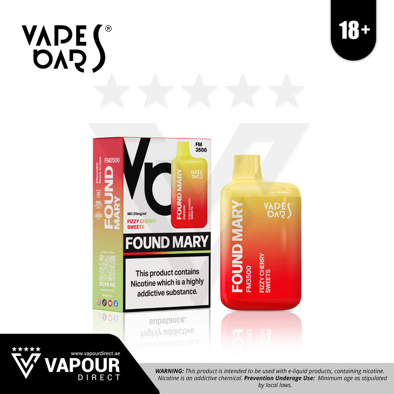 Vapes Bars Found Mary 20mg 3500 Puffs - Fizzy Cherry Sweets