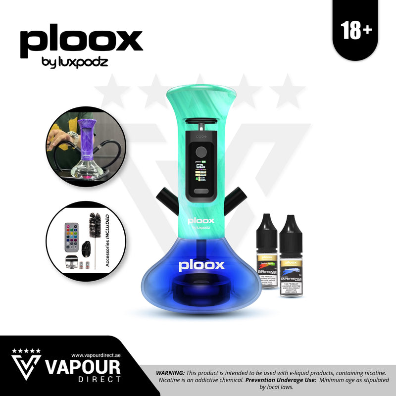 Ploox Electronic Shisha Kit by Luxpodz - Resin Green