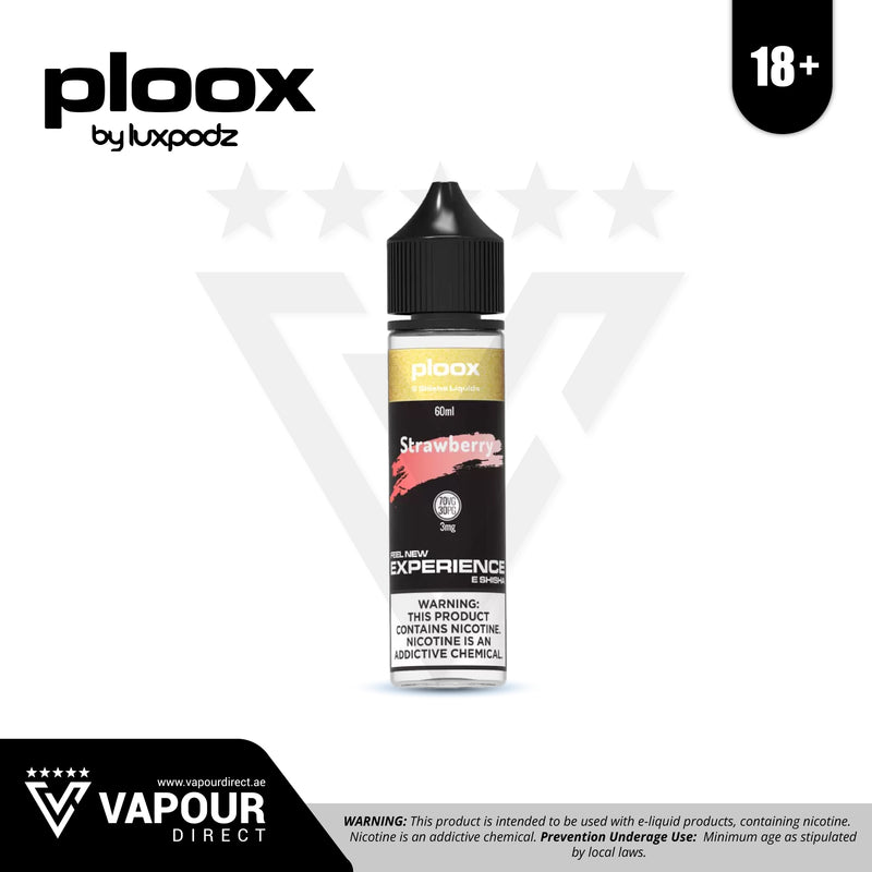 E Shisha Liquids by Ploox - Strawberry 3mg 60ml