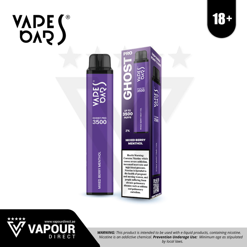 Vapes Bars Ghost Pro 3500 Puffs - Mixed Berry Menthol 20mg