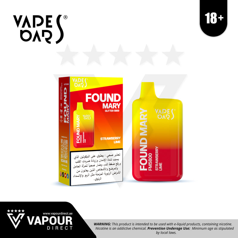 Vapes Bars Found Mary 5800 Puffs - Strawberry Lime 20mg