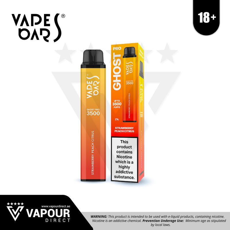 Vapes Bars Ghost Pro 3500 Puffs - Strawberry Peach Citrus 20mg