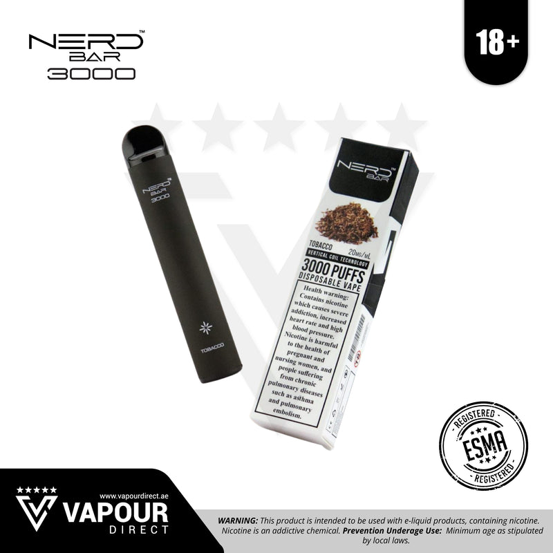 Nerd Bar 3000 Puffs - Tobacco 20mg