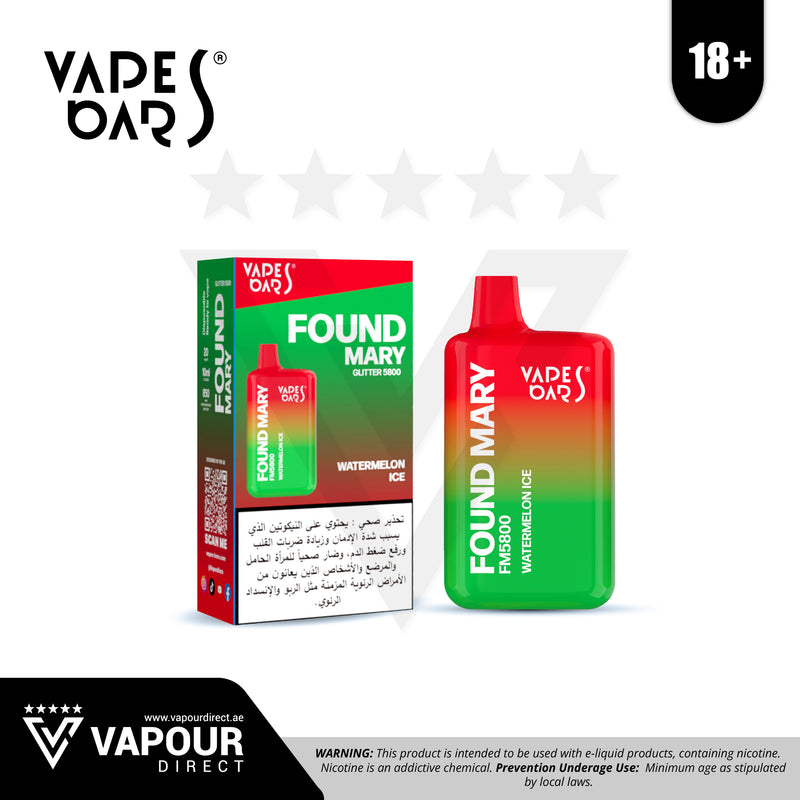 Vapes Bars Found Mary 5800 Puffs - Watermelon Ice 20mg